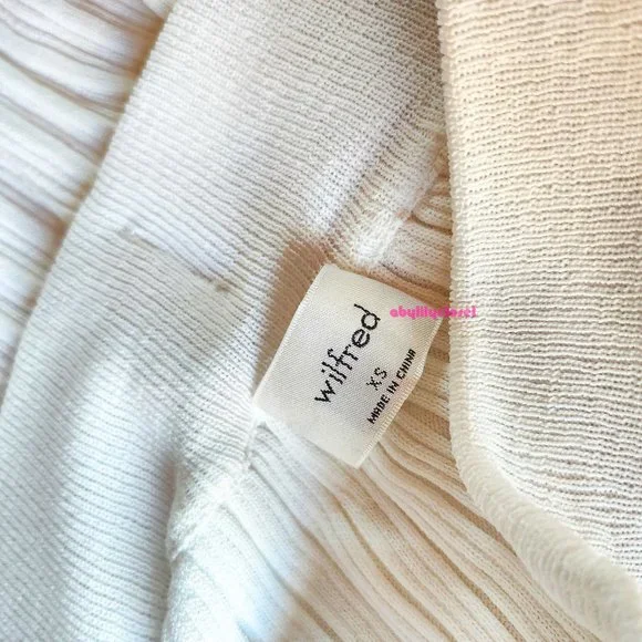 Aritzia Wilfred Knit Slit Skirt White XS - Picture 10 of 12